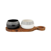 Hectarul - Set 2 boluri pentru aperitive Ø7,5x5,2 cm, cu suport din lemn, Etosha Cosy&Trendy